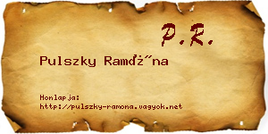 Pulszky Ramóna névjegykártya
